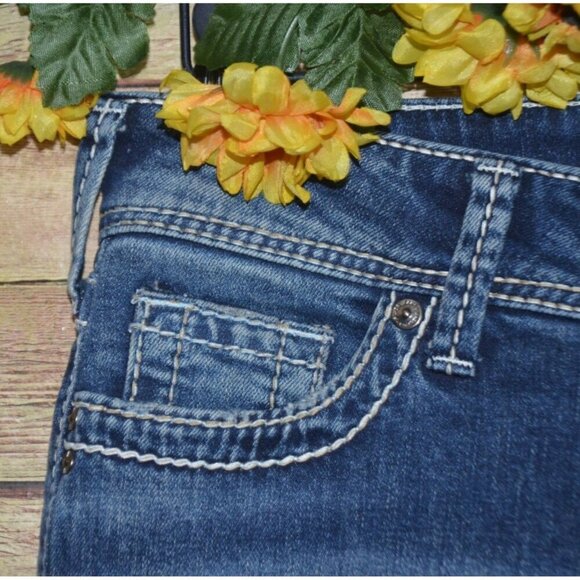 Silver Suki Denim Western Jeans Size 26 X 30 Mid Rise Boot Cut Embroidered - Picture 4 of 13